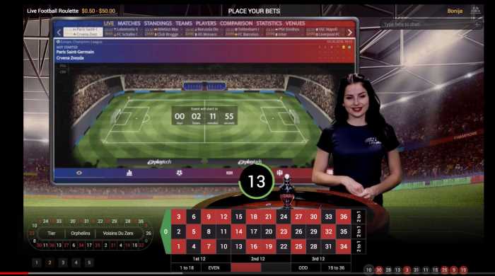 Live Football Roulette has been designed for those who love football.This means that as you play you can easily see all the latest scores and news from the major football leagues.You will have quick access to live commentary and you will be able to see standings, team and player news, compare statistics, and more.