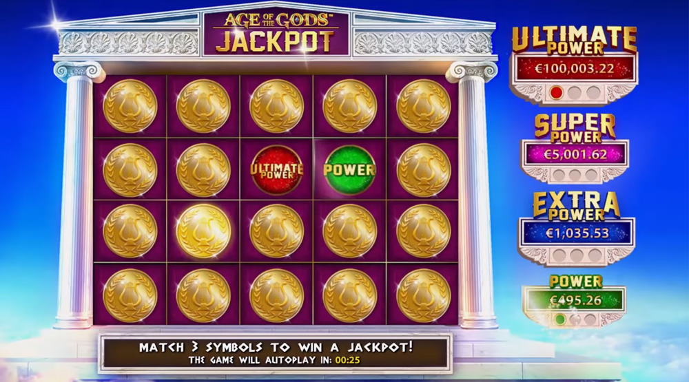 age of the gods roulette jackpot screen